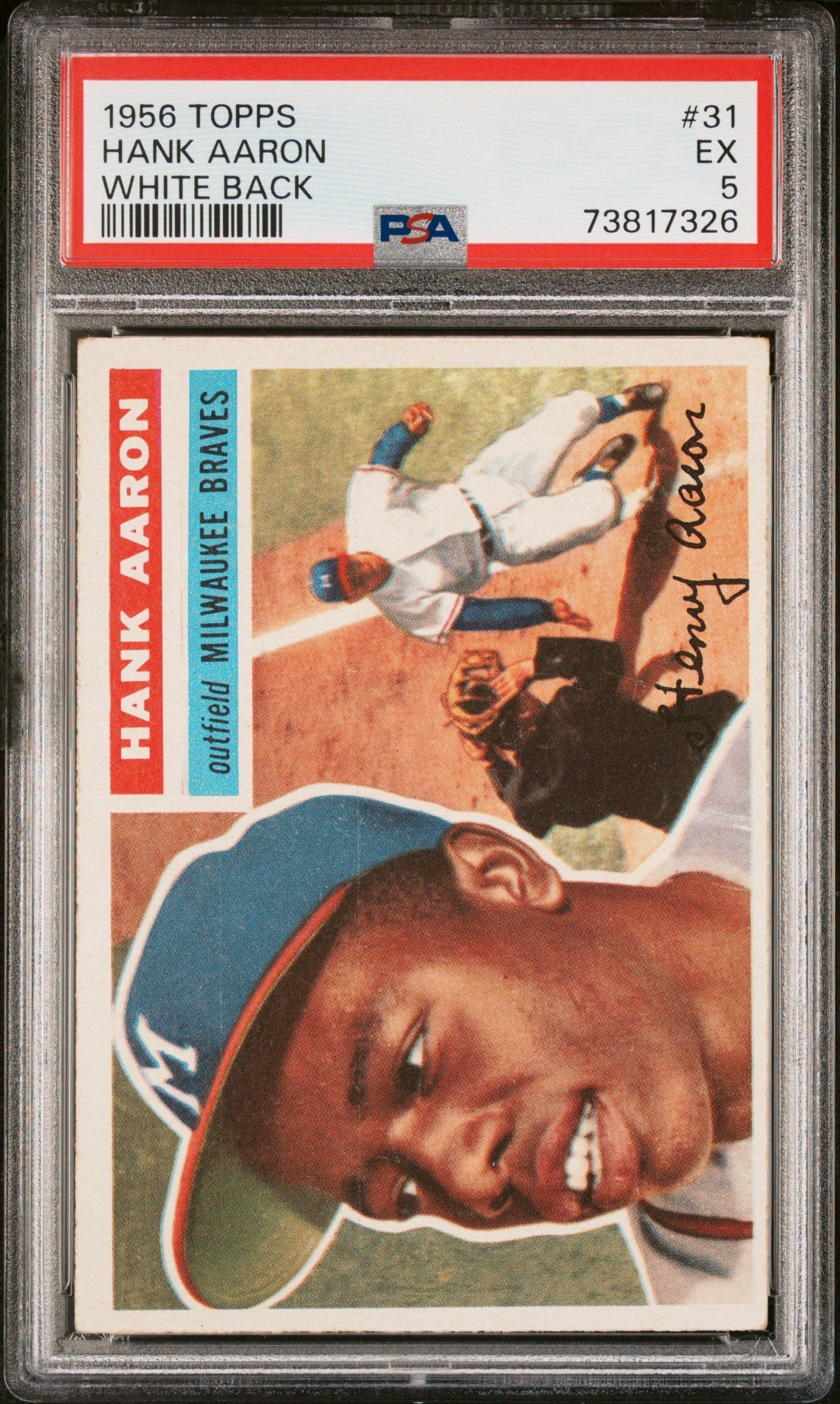 1956 Topps Hank Aaron White Back PSA 5