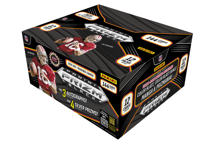 25_prizmblackfb_hobbybox_c2049-i_3832c056-78bc-429c-b7d5-19a58ac6c547.png 2025 Panini Prizm Black Football Hobby Box - Image 1