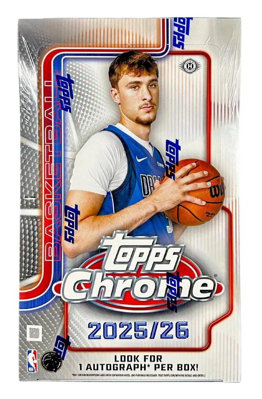 toppschromebk.jpg 2025/26 Topps Chrome Basketball Hobby 12 Box Case - Image 1